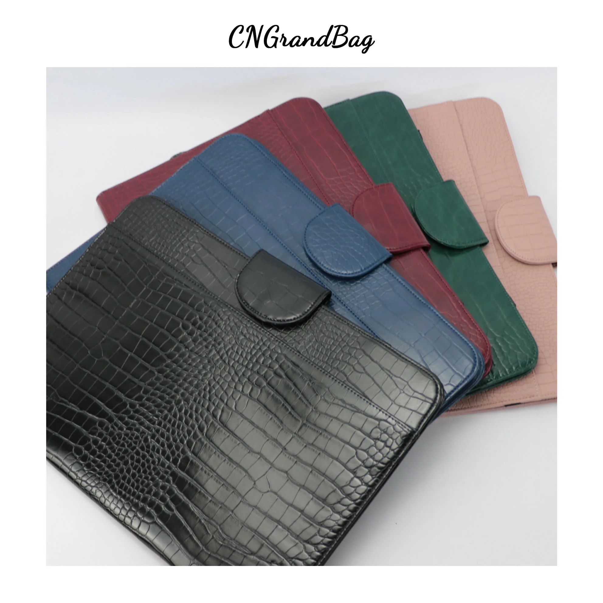 Free Custom Letters Crocodile Pattern Laptop Sleeve Cover For 13