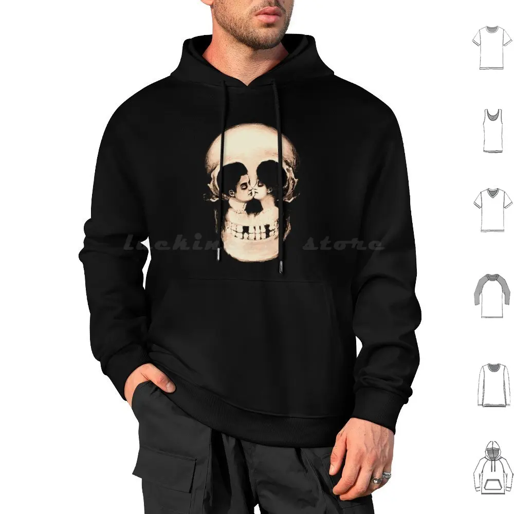 

Skull Illusion 4 Hoodie cotton Long Sleeve Coffee