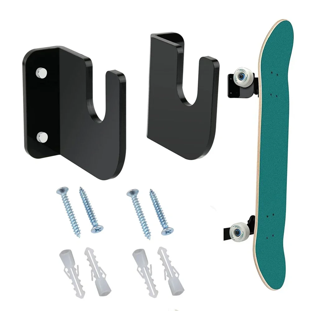 1 Paar Skateboard-Präsentationsständer aus Acryl, Skate-Board, Wandhalter, Dekoration, einfache Installation, rutschfest, für Haus und Wohnzimmer – Detail 6