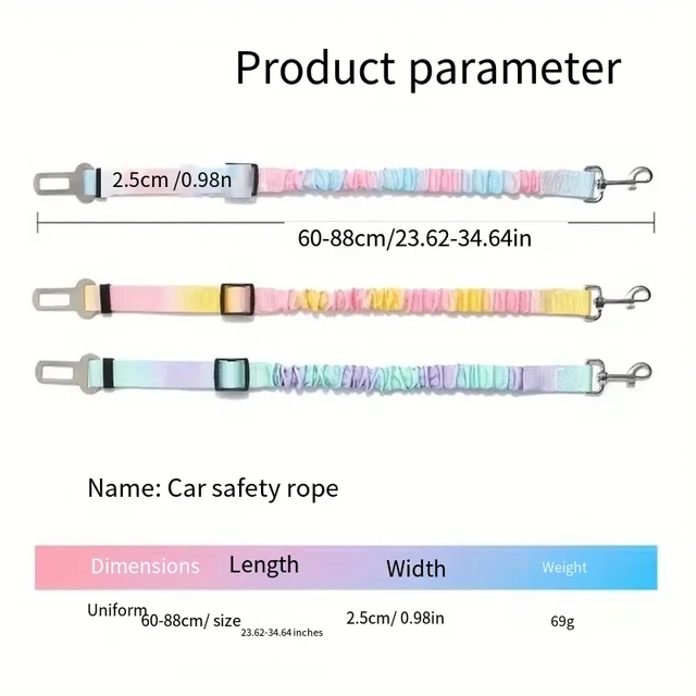 Dog Seat Belt Adjustable Dog Car Seatbelts for Vehicle Nylon Pet Safety Seat Belt with Elastic Bungee Buffer Durable Car Harness 6