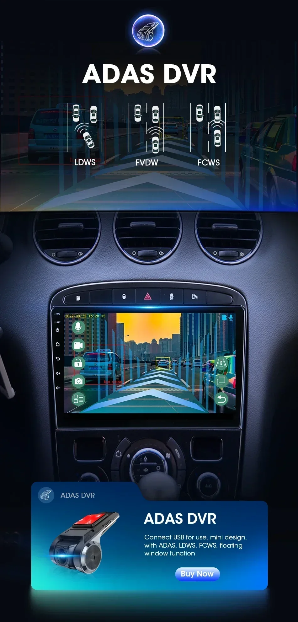 Drahtloses Carplay Android 2Din Autoradio für Peugeot 408 2012–2020 für Peugeot 308 SW 2007–2015 Multimedia-Player Stereo-Headunit – Detail 18