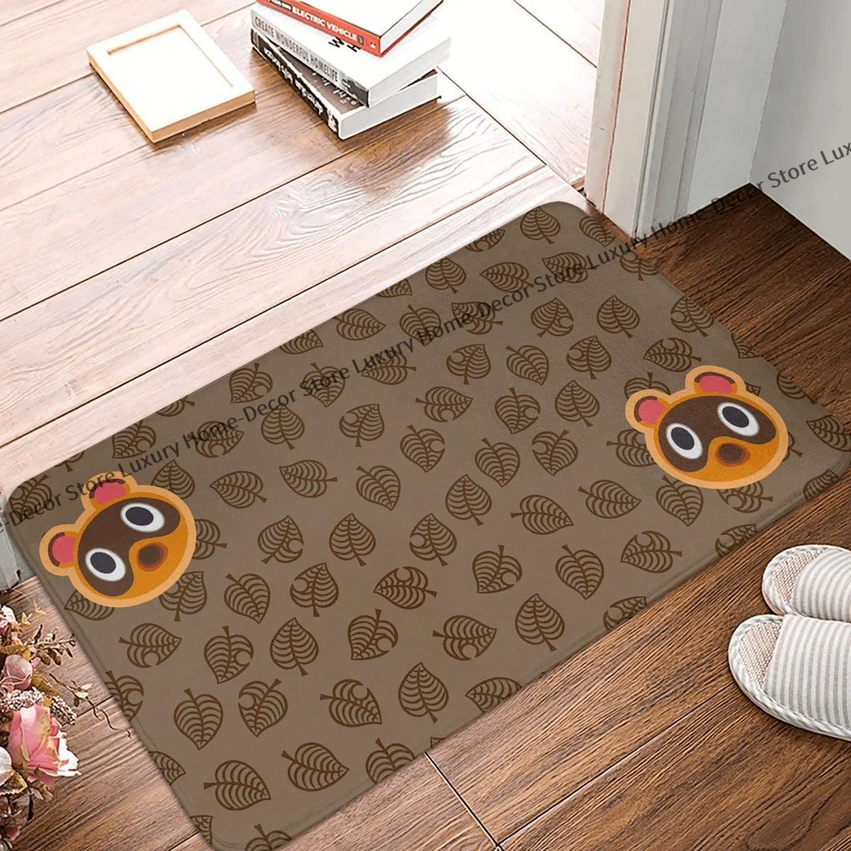 Animal Crossing: New Horizons Zerbino Antiscivolo Brown Nook Bath Bedroom Mat Welcome Carpet Flanella Modern Decor