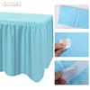 Disposable Table Waterproof and Oil Skirt BPA Free Plastic Tableskirt Disposable Reusable Party Wedding Festival Decor 4
