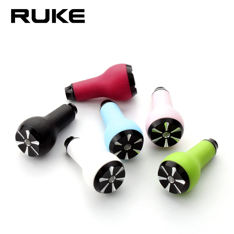 Ruke 1pc 낚시 릴 TPE 손잡이 베이트 캐스팅 스피닝 릴 핸들 손잡이 2pcs 베어링 포함 Shima/Dai 유형 용 DIY 릴 액세서리
