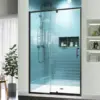 44-48" W x 71" H Piovt Swing Glass Shower Door,Pivot Semi-Frameless Glass Shower Door Matte Black Finish Shower Doors 1