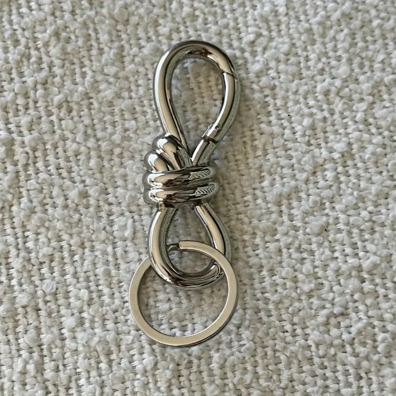 Sleek Blackout Carabiner Keychain with Oval Belt Buckle and Silver Key Ring