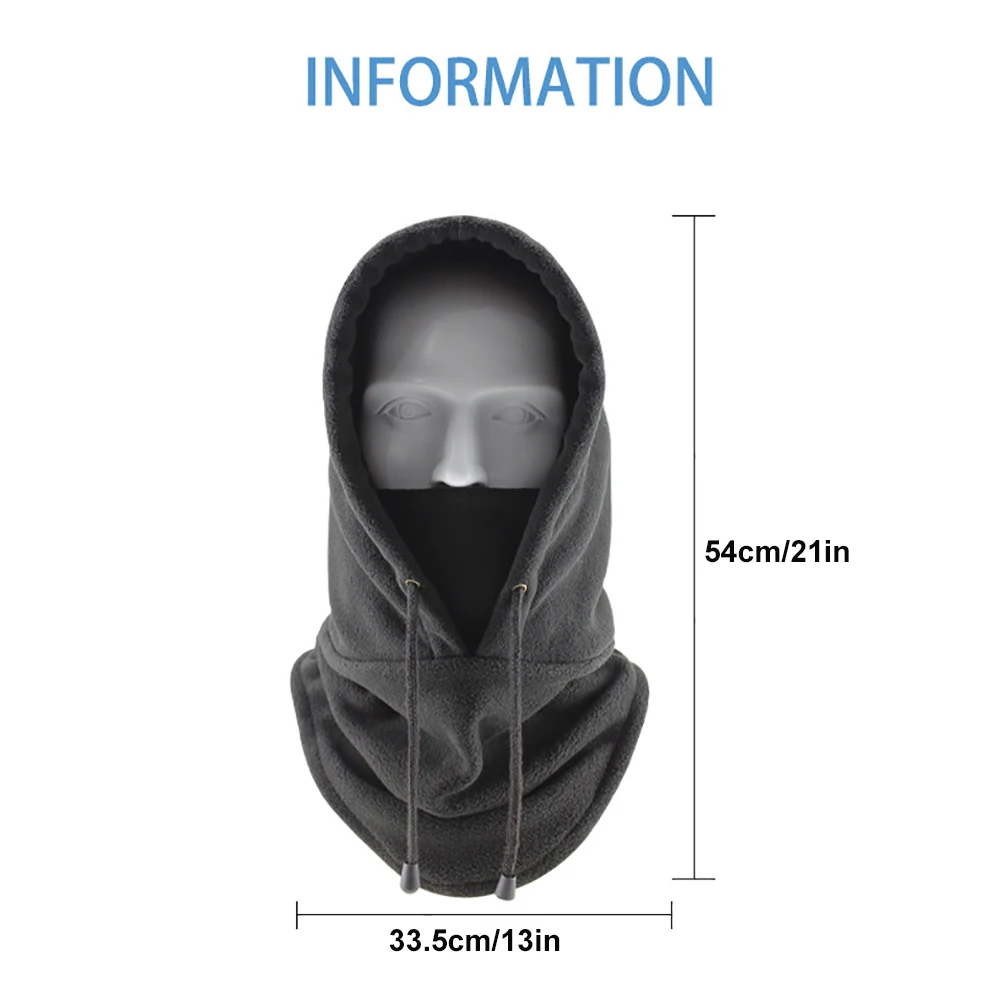 New Fashion Warm Cap Winter Men Women Hat Waterproof Thermal Polar Fleece Balaclava Hat Hooded Neck Warmer Hiking Cycling Cap 5
