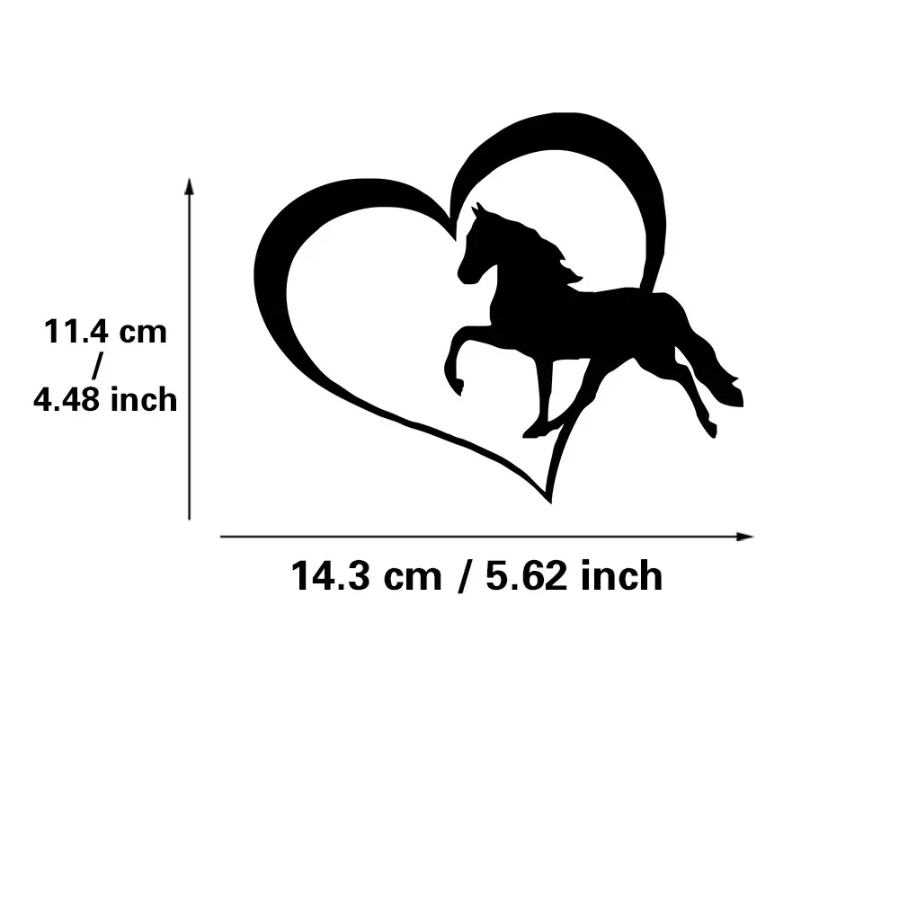 Cowgirl & Horse In Heart Vinyl Decal - 6-Year Outdoor Sticker For Car, Laptop, Windows