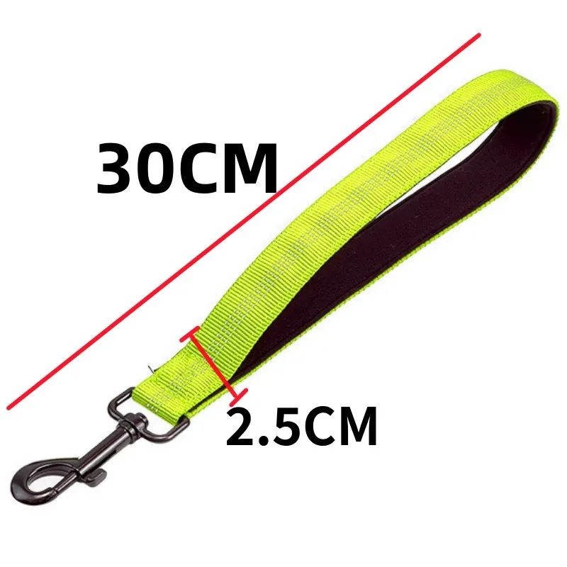 Dog Leash Short Comfortable Handle Leashes 30cm Reflective Belt for Dog Walking Nylon - PeticaDeals