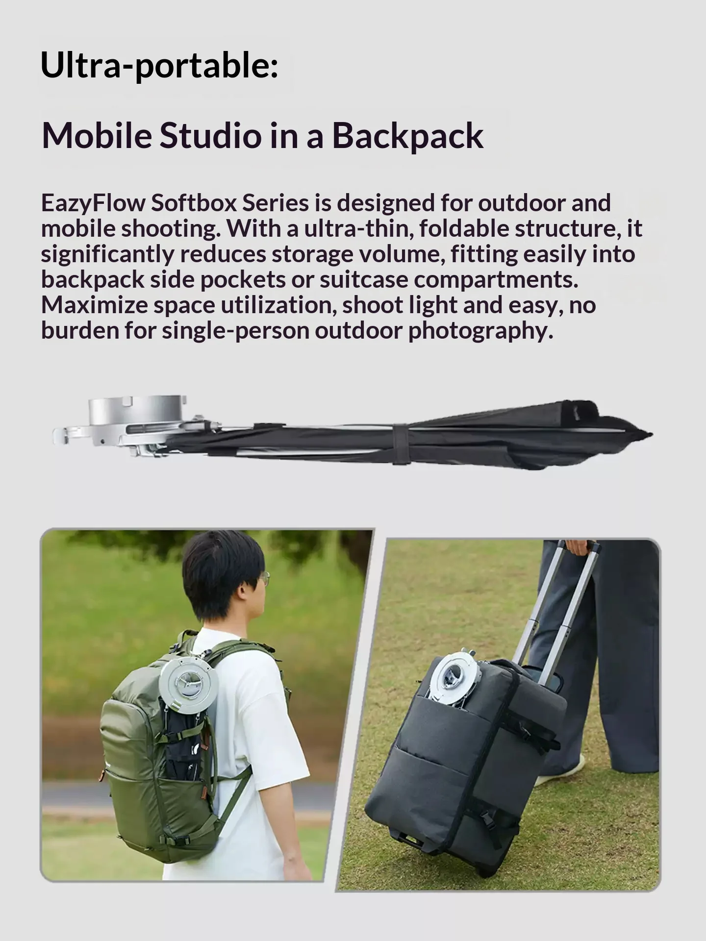 고독스 이지플로우 시리즈 접이식 소프트박스 보웬스 마운트 휴대용 퀵 세팅 조명 디퓨저 (사진 스튜디오 플래시 LED 조명용)