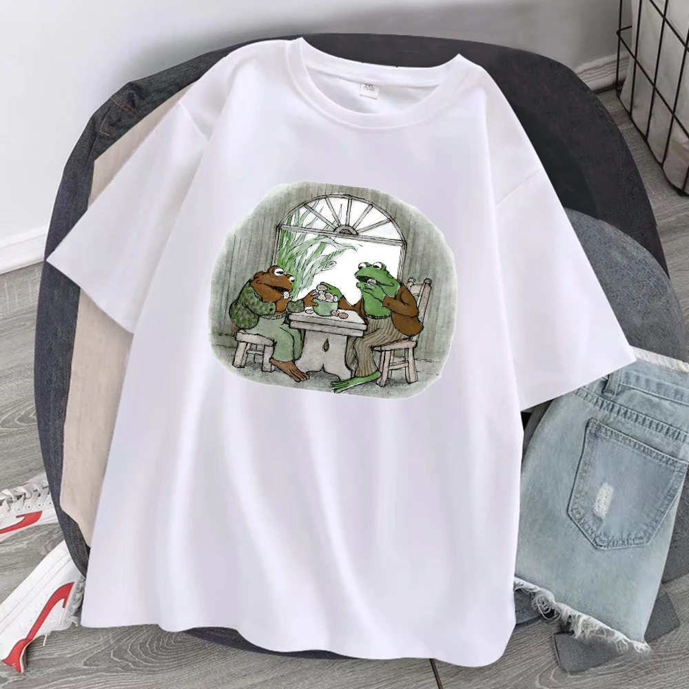 

Cottagecore Aesthetic Frog And Toad Men Cotton Tops Vintage Casual O-neck Short Sleeve T-shirt Personality All-math Mansclothes