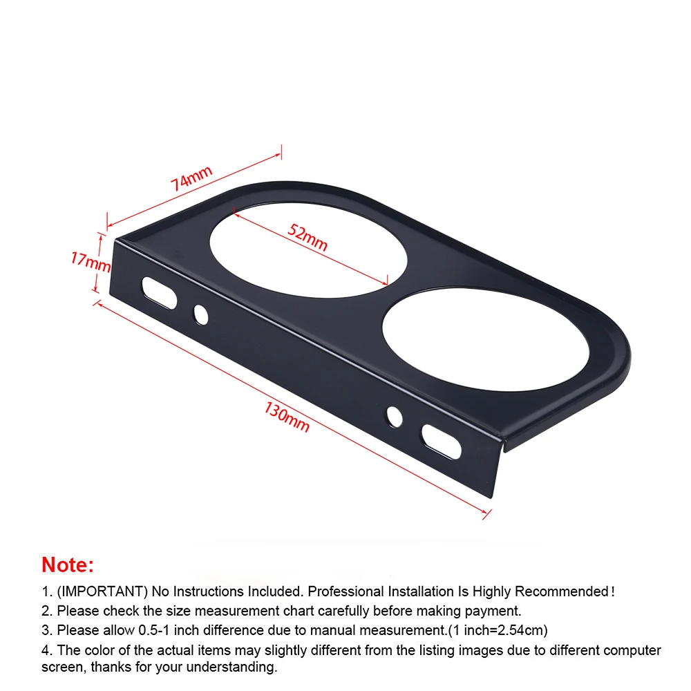 Car Dual Gauge Holder Bracket for 2''52mm Gauge Car Meter Pod Holder Dash Mount Dual Meter car gauge