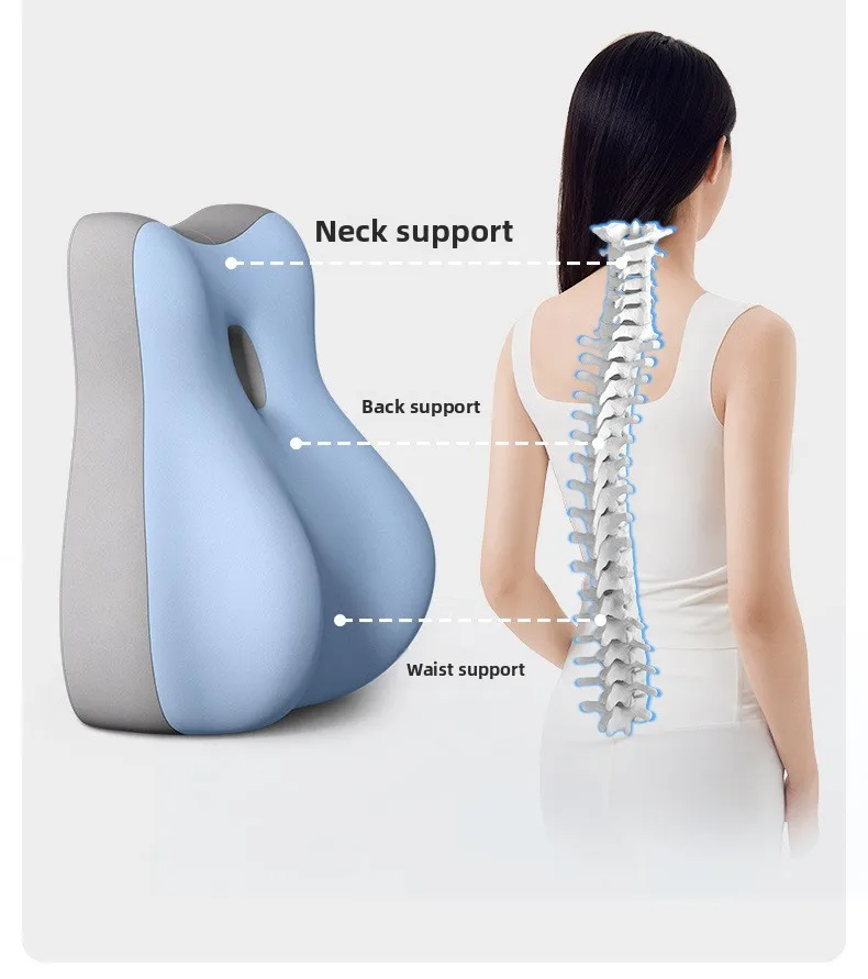 Lumbar Support Cushion Office Chair Pillow Backrest Cushion for Long Sitting Dorm Bed Back Pain Relief Breathable Mesh Fabric