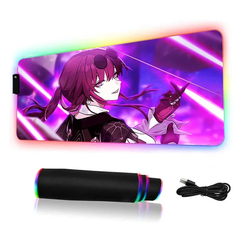 

Kafka Blade Honkai Star Rail Mouse Pad RGB Gaming Accessories Luminous Desk Mat Pc Gamer Cabinet Mousepad Keyboard Mats Xxl Mice