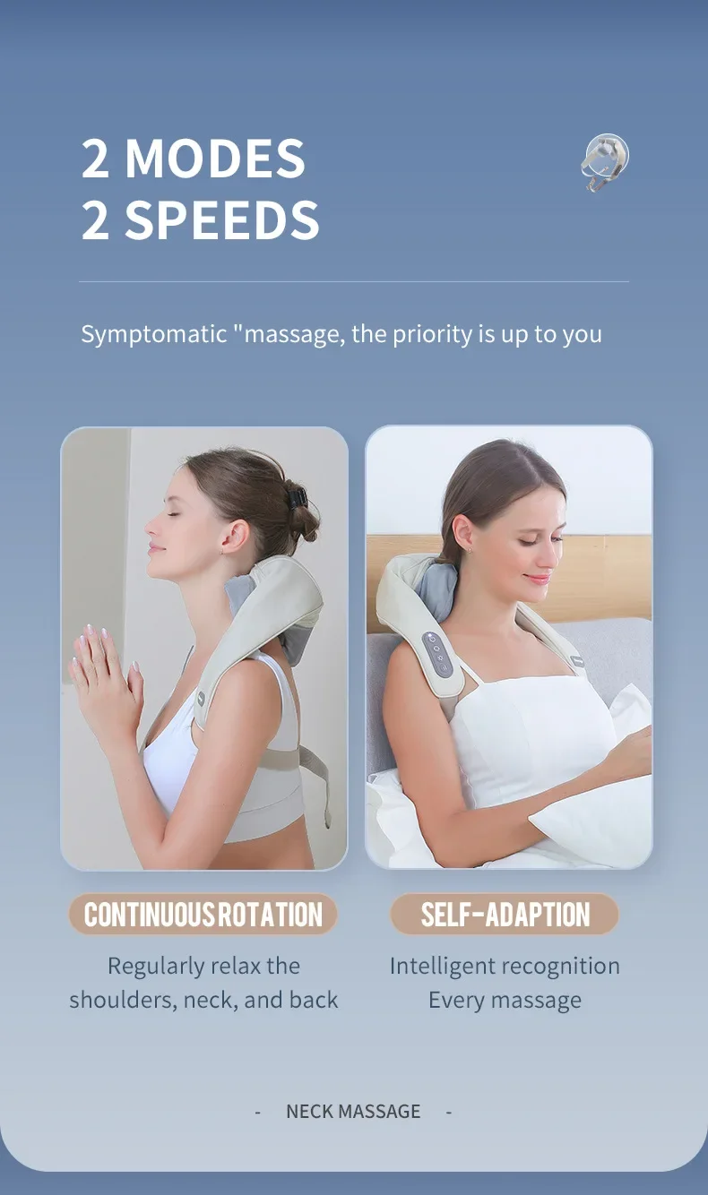 2026 New 26W Brushless Motor Neck And Shoulder Massager Wireless Shoulder And Ba
