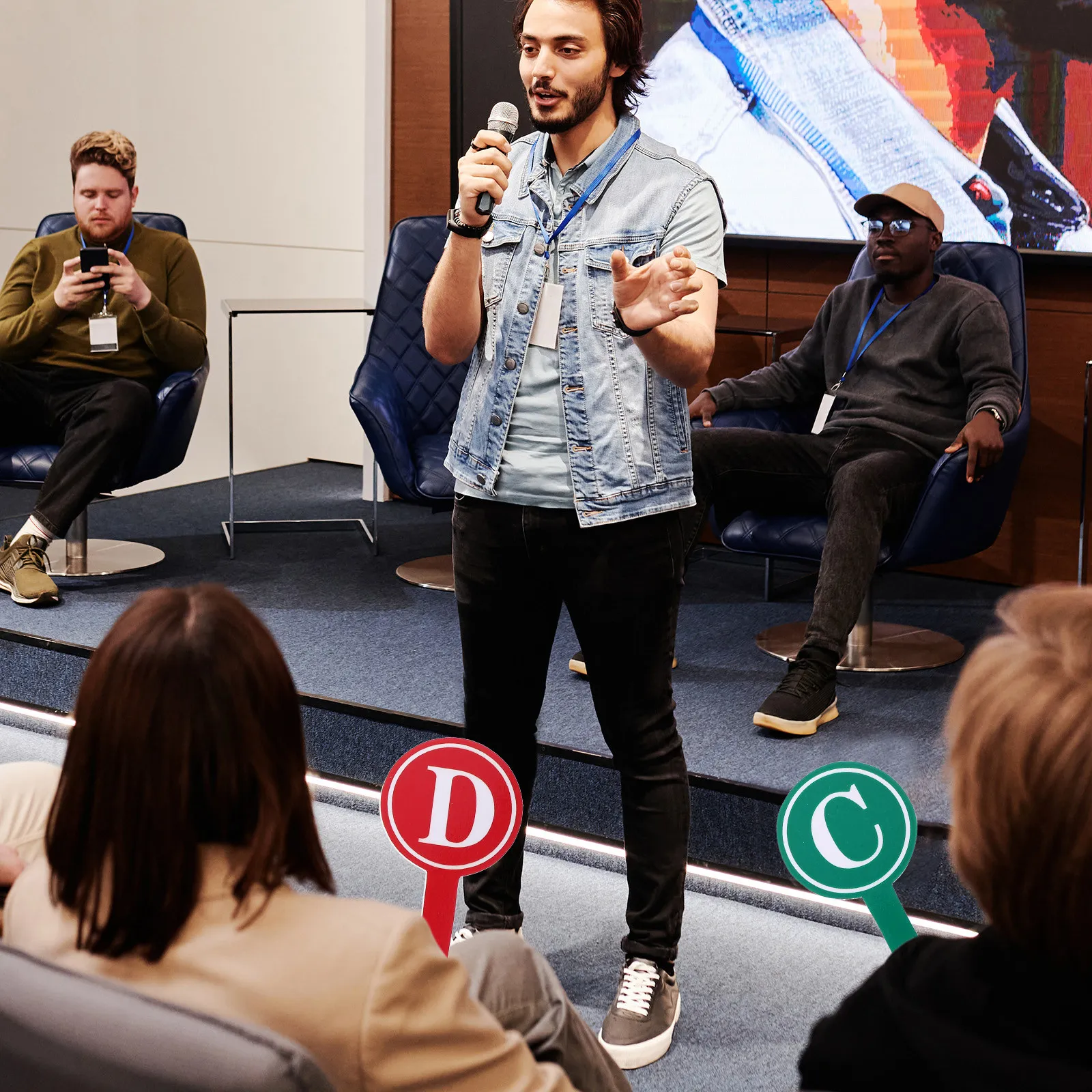 4Pcs 빈 점수판 단면 휴대용 투표판 폼 드라이 지우개 패들 대회용 다목적 화이트보드