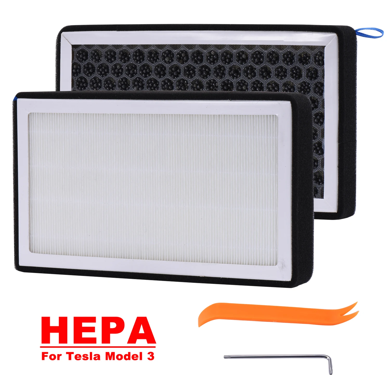 For Tesla Model 3 Activated Carbon Air Filter Auto HEPA Air Filter Conditioner Element Replacement Kit Cabin Air-Filters 1 pair air filters car filter