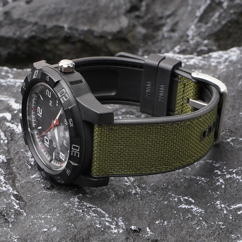 Canvas-Silikonarmband 20 mm 22 mm 24 mm für Seiko Diving, wasserdichtes Gummi-Nylon-Schnellverschluss-Uhrenarmband für Swatch X Blancpain – Detail 7
