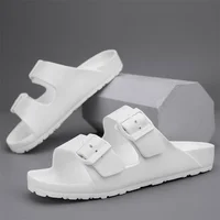 Men's casual buckle flat heel cover wearing one size slippers, beach slippers - Image 3