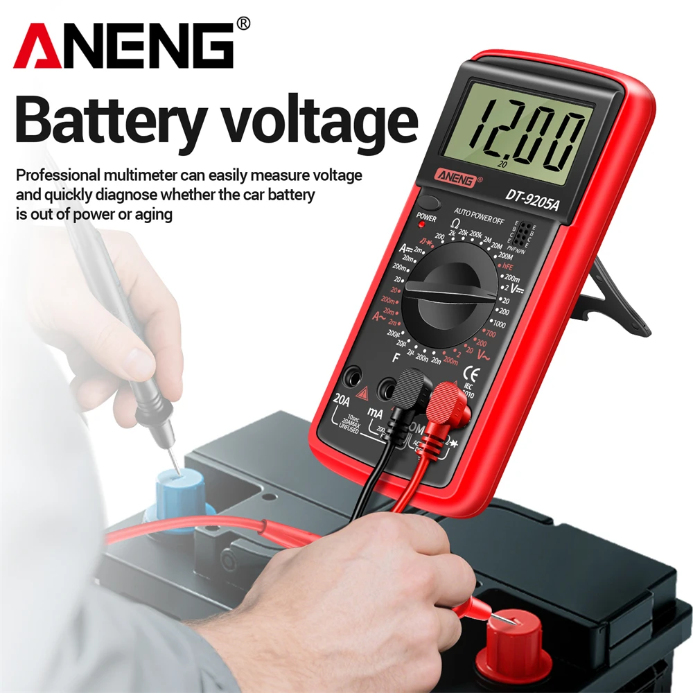 Digital Professional Multimeter ANENG DT9205A 1999 Counts True RMS AC/DC Transistor Voltage Tester Auto Range Multimetro Tool