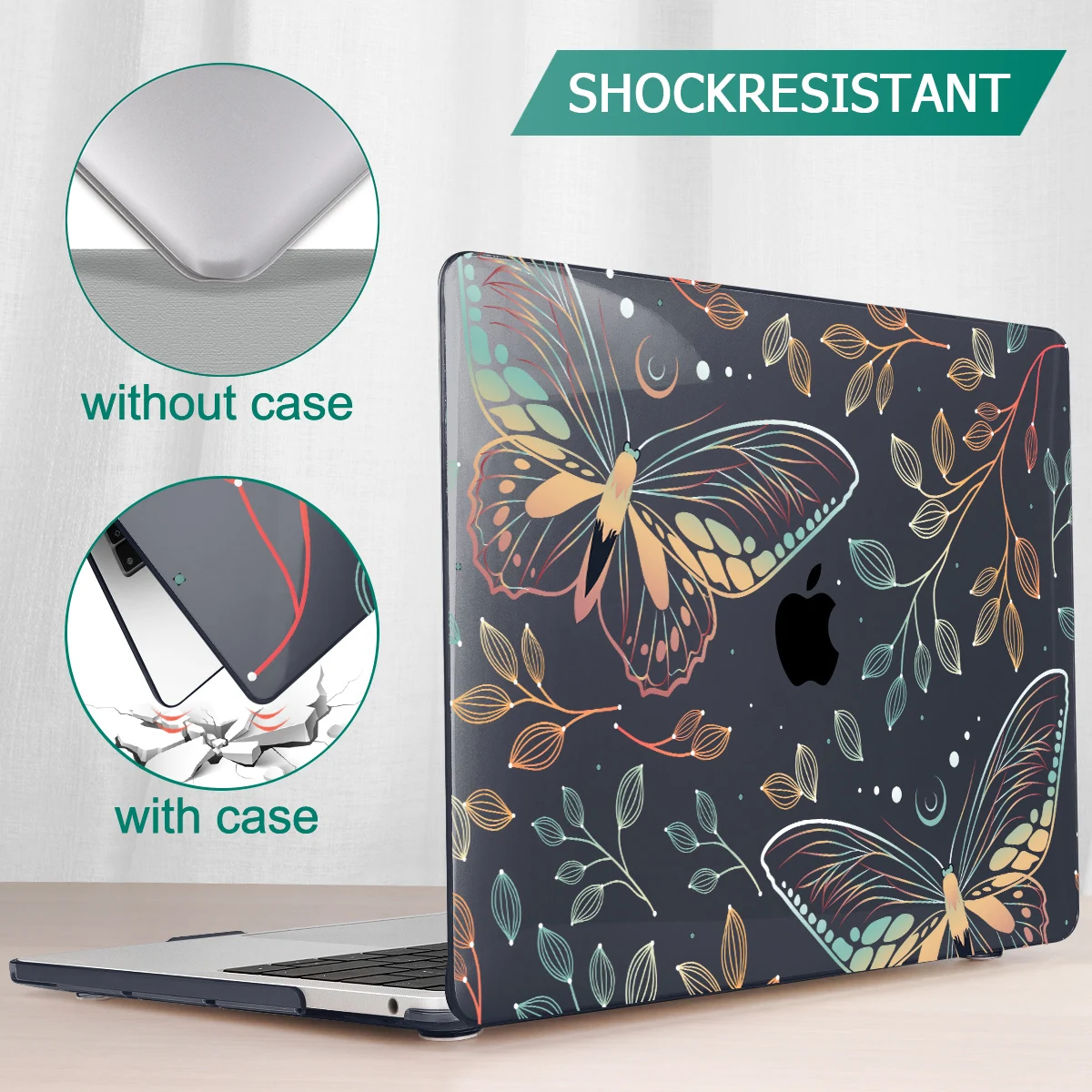 Estojo Rígido com Estampa Floral para Macbook Air 15 Pro 13 14 A2779 A2780 m2 A2337 A2338 m2 m1 Capa do Teclado - Imagem 4