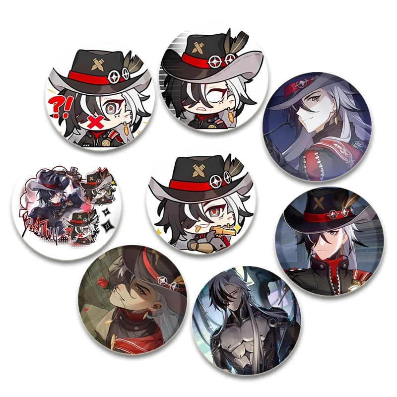 

58mm Cartoon HonkaiStar Rail Boothill Badge Brooches on Backpack Clothes Handmade Round Enamel Pins for Jewelry Gift Accessory