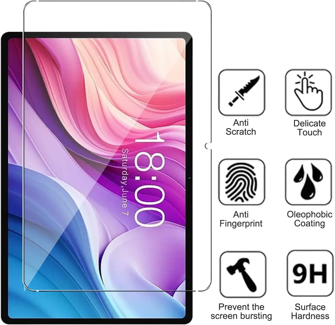Premium Tempered Glass Anti-Fingerprint HD Clear Screen Protector (10.4)
