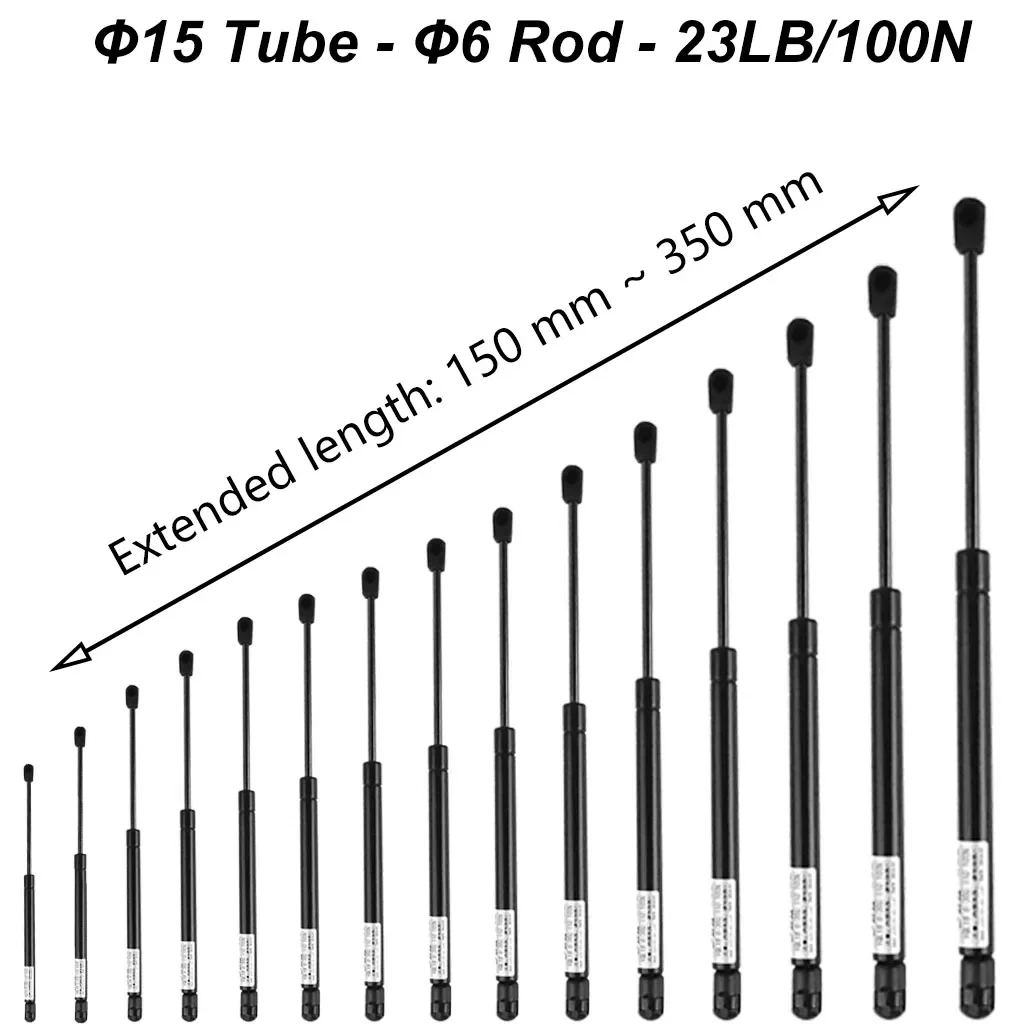 1PC 100N/23LB 150-350mm 범용 자동차 가스 스프링 나일론 엔드 피팅 리프트 지원 트렁크 테일 게이트 스트럿 바 교..