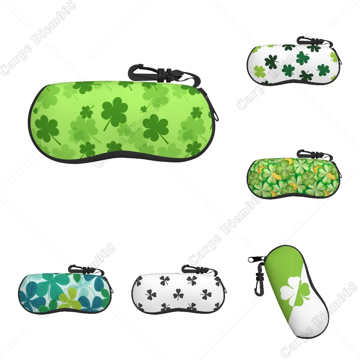 

Green Clovers St.patrick Day Glasses Bag Sunglasses Pouch Women Men Sunglasses Case Eyewear Accessories Print One Size