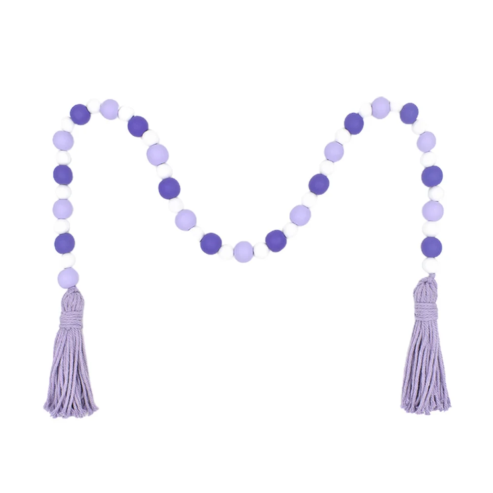 

Украшение из бисера и хлопка с кисточками, гирлянда для дома в фермерском хозяйстве, деревянная подвеска с бусинами