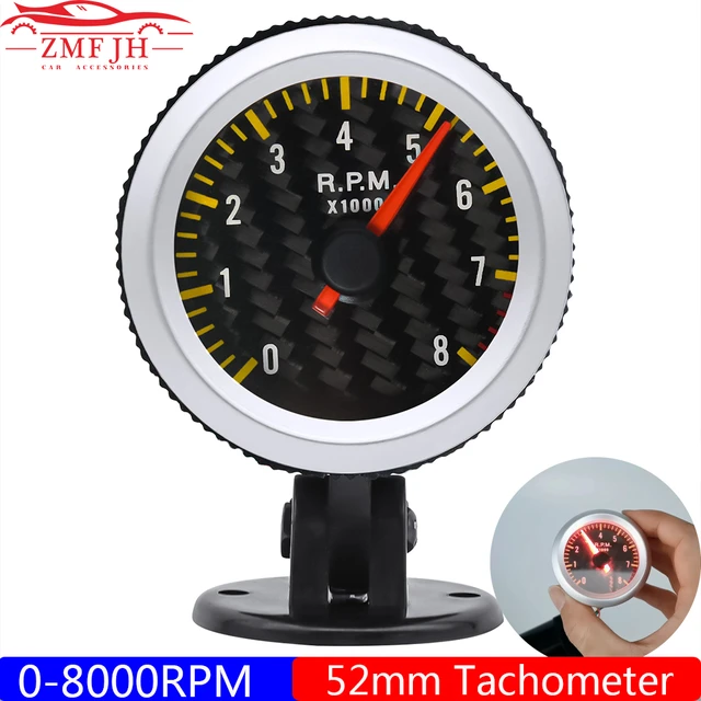 Car Auto 12v 52mm Tachometer Blue Color Universal Car Auto Tacho Meter  Gauge Meter Led Holder For 1~8 Cylinder Gasoline Car - AliExpress