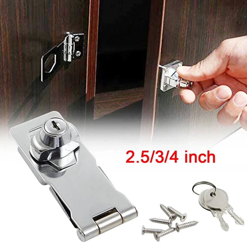 Description Picture 2 of item1PC Locking Hasp Heavy Duty Security Hasp Staple With Keys Padlock Cupboard Shed Garage Door Locks Home Lock