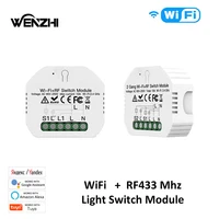 1/2Gang Light สวิทช์ DIY โมดูล Wifi RF 433 Mhz อัตโนมัติผนังไร้สายแผงรีโมทคอนโทรล Smart Life tuya Alexa Google Home 1