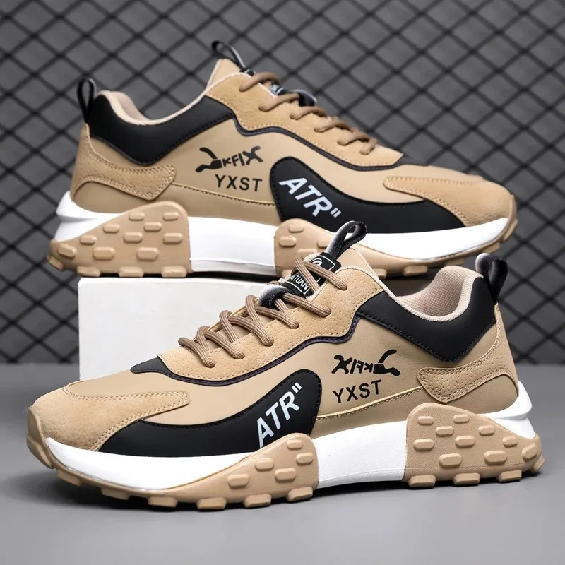 Men's Pilot Sport Shoes Spring Trend Soft Bottom Running Casual Cotton Shoes Leather Surface Comfortable Flat Heel Slip-On - Image 2