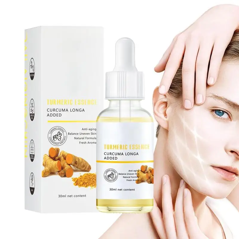 1pc Turmeric Serum For Face Fade Dark Spot Removal Pigment Melanin Correcting Facial Essence Beauty Face Skin Care 30ml пигмент хайлайтер для лица pigment skin haghlighter pbl 1272 03 03 8 5 г