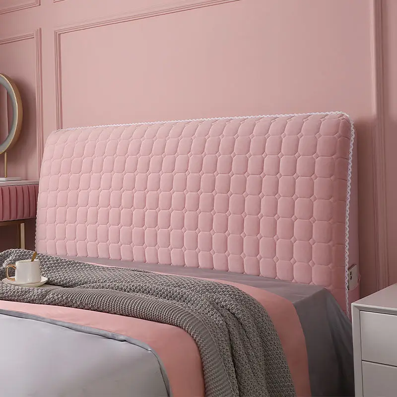 All Inclusive Solid Color Bed Headboard Cover Soft Short Plush Bedside Cover Dust Proof Bed Head Back Head Cap Bedroom