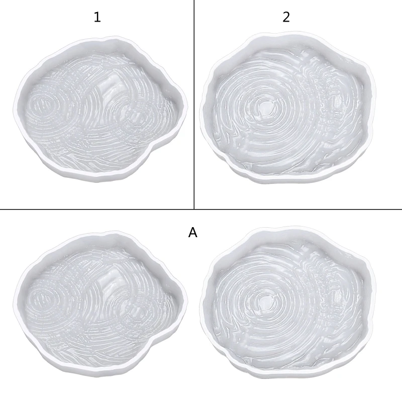 for Creative Ripple UV Crystal Epoxy Resin Mold Cup Mat Tray Silicone Mo