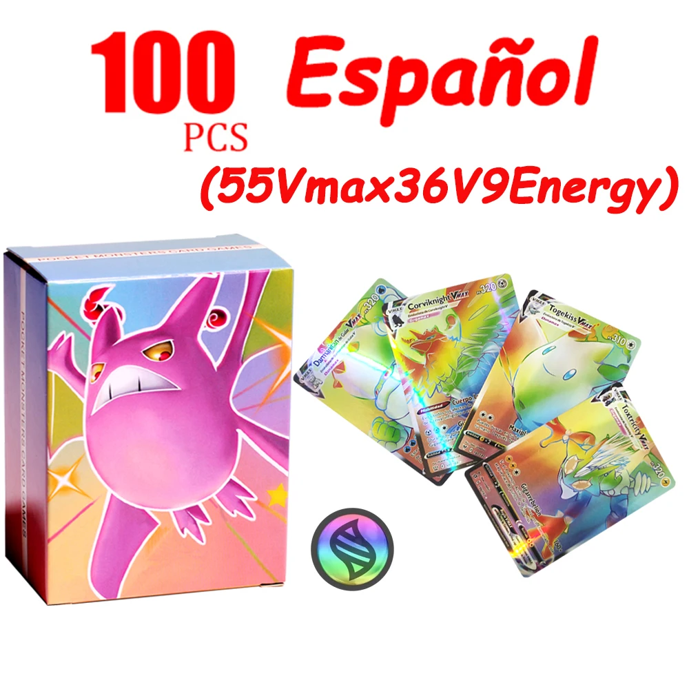 64pcs Pokemon Cards Vstar Vmax V Spanish French Letter with Rainbow Arceus  Shiny Charizard Kids Gift Cartas Pokemon Espanol - AliExpress