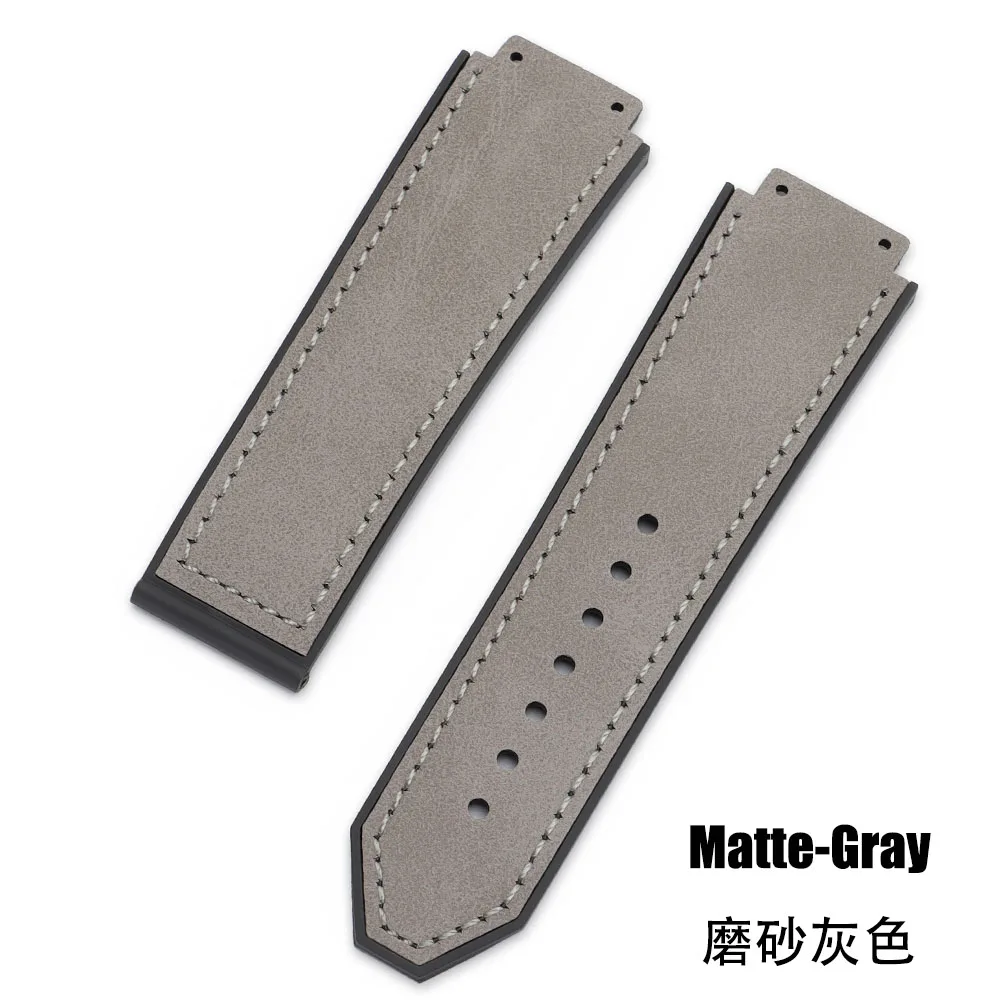 Multicolored Texture Matte Cowide Soft Waterproof Watchbands, 19x26mm