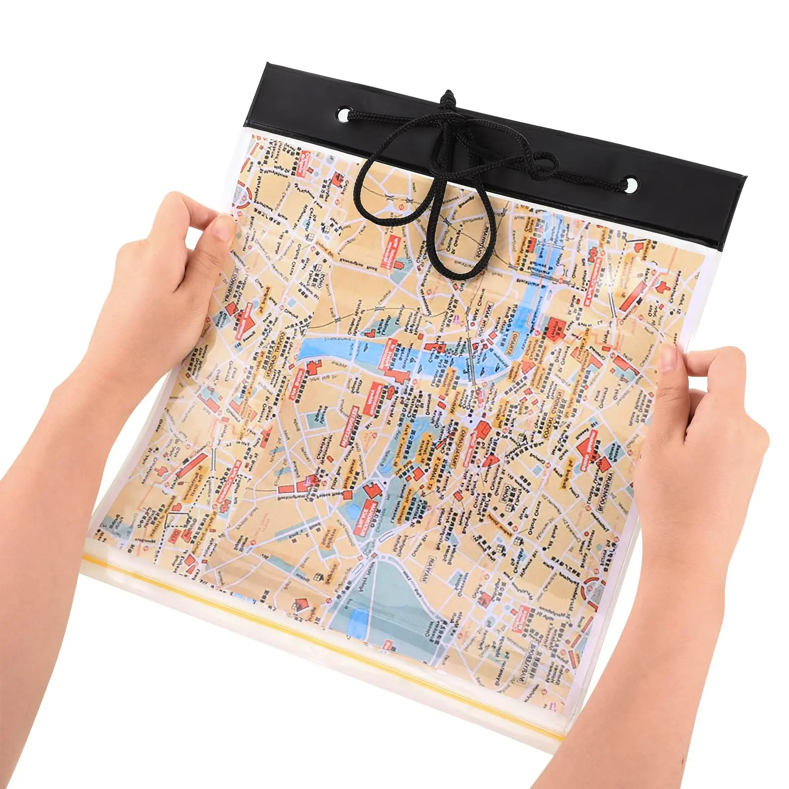 Waterproof Foldable Map Storage Case Transparent Document Dry Bag Trail Map Case Hiking Passport Holder Outdoor Camping Hiking
