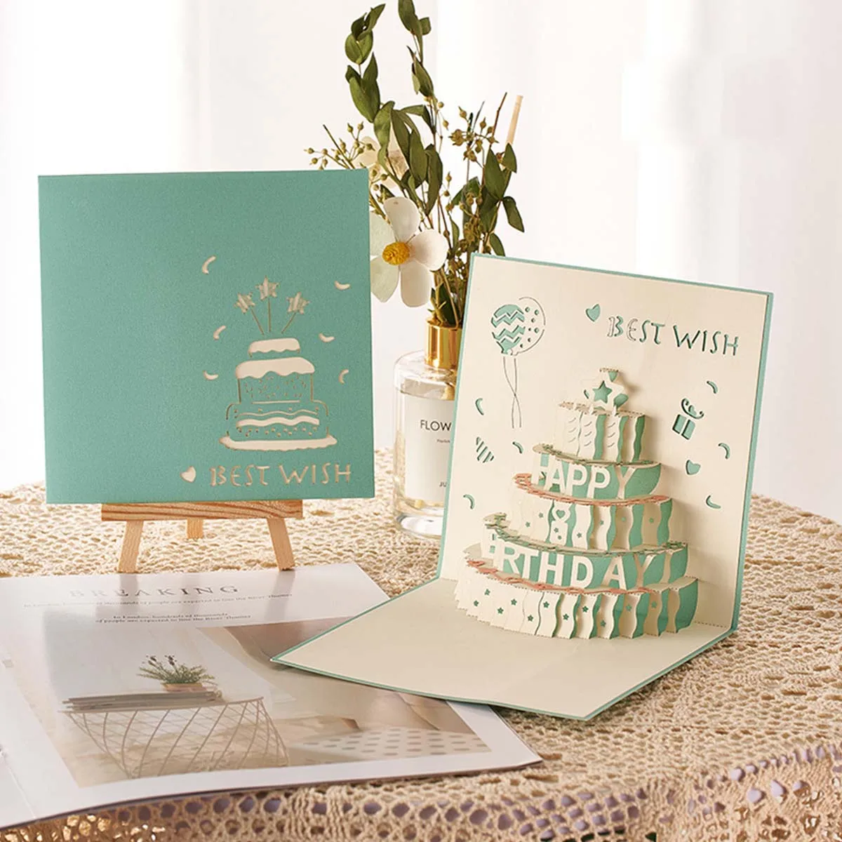 1pc Tanabata Greeting Card Three-dimensional Gift to Boyfriend and Girlfriend