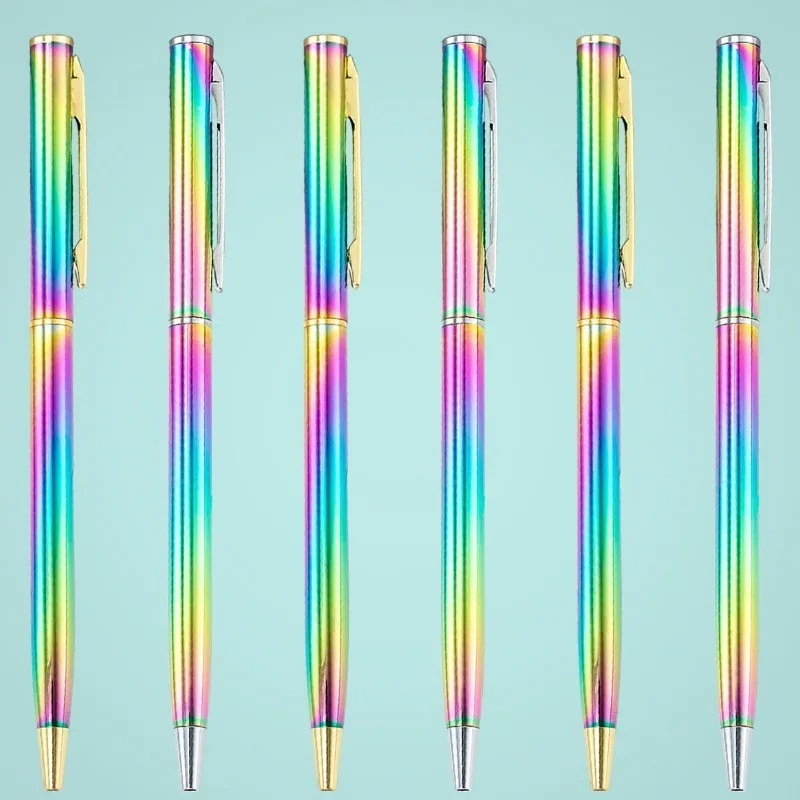 그라디언트 전기 금도금 코트 펜, 한국판 컬러 금속 볼펜, 높은 외관 수준 