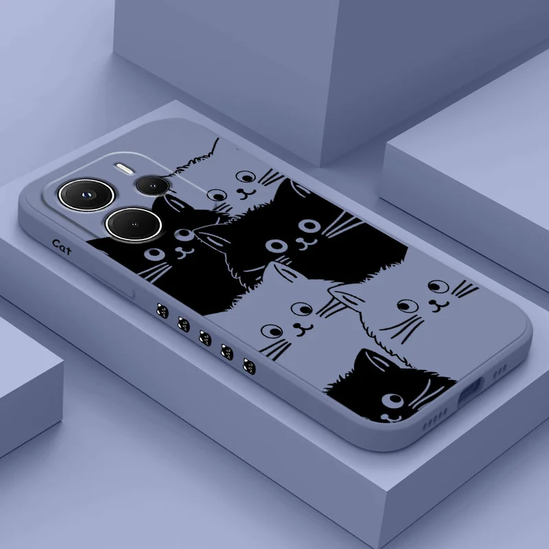 Charming Cat Cluster Liquid Silicone Phone Case