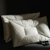 95 White Goose Down Pillows For Sleeping Double-Layer Gongsatin Jacquard Anti Mite Health Care Bedding Hotel Neck Pillows 5