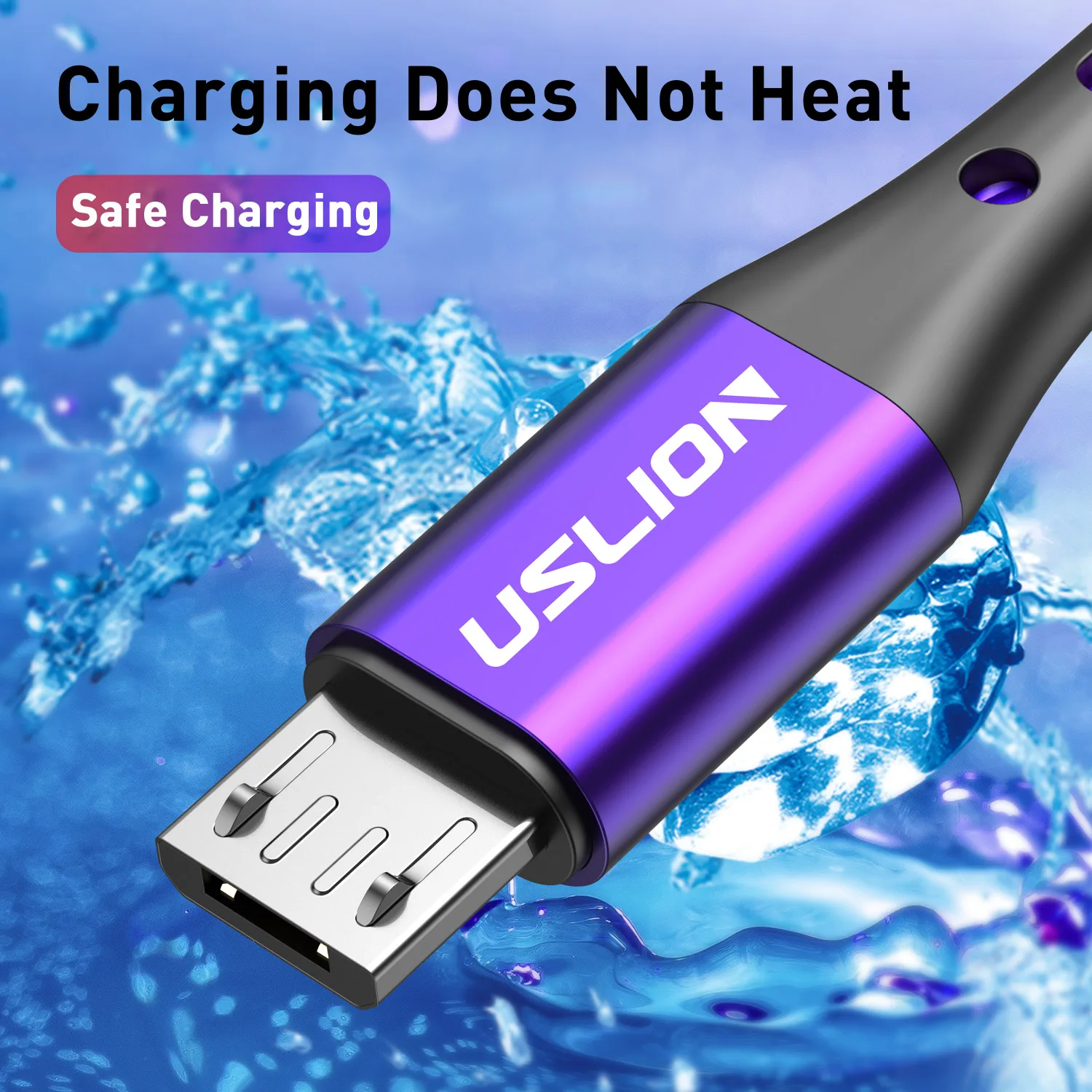 USLION 3A Fast Charging Micro USB Cable Fast Charge USB Data Cable Cord for Xiaomi Redmi Android Cell Phone Micro usb Data Line