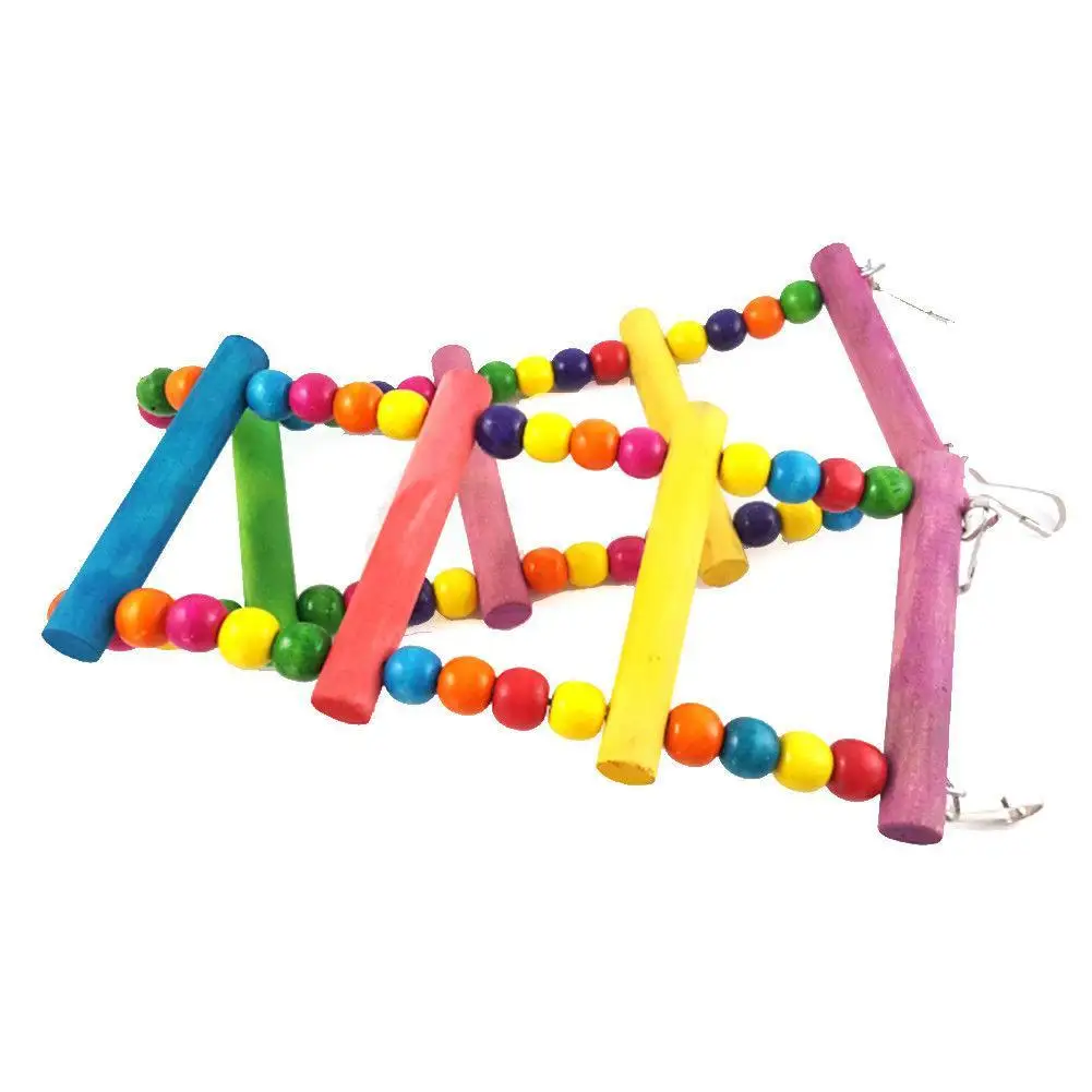 Bird Toys Bird Parrot Toys Ladders Swing Chewing Toys Hanging Pet Bird Cage Accessories