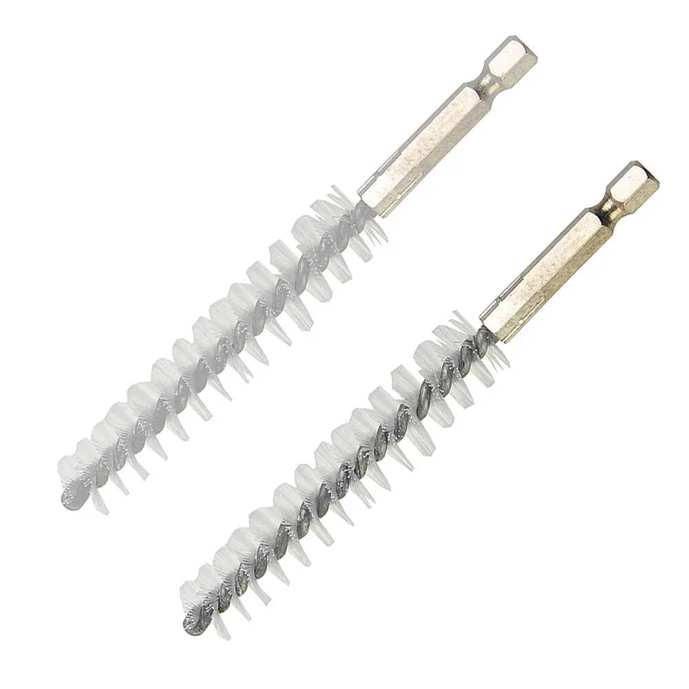 2pcs 15mm Nylon Drill Brushes 1/4" Hex Cleaning Brush For Electric Drill Polishing Removing Paint/rust Hand Tools
