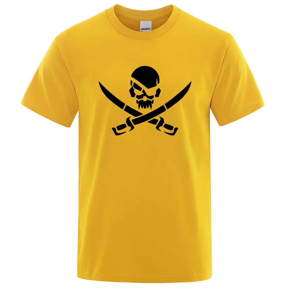 

Pirate Skull Logo T-Shirts Men Fashion Loose Tshirs Breathable Summer T-Shirts 100% Cotton Oversize Mens Tee Clothes