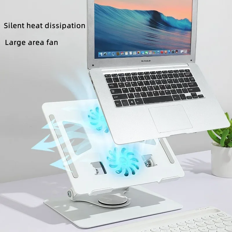 New aluminum alloy laptop stand, desktop rotating lifting, heat dissipation stand, tablet stand, elevated computer bookshelf usb powered soundbar desktop speaker wired computer sound box for tv desktop laptop computer