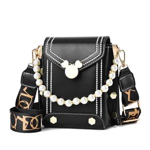 Disney mickey mouse chain pu messenger shoulder bag women handbag cartoon Luxury Design and fashion shoulder mobile phone bag
